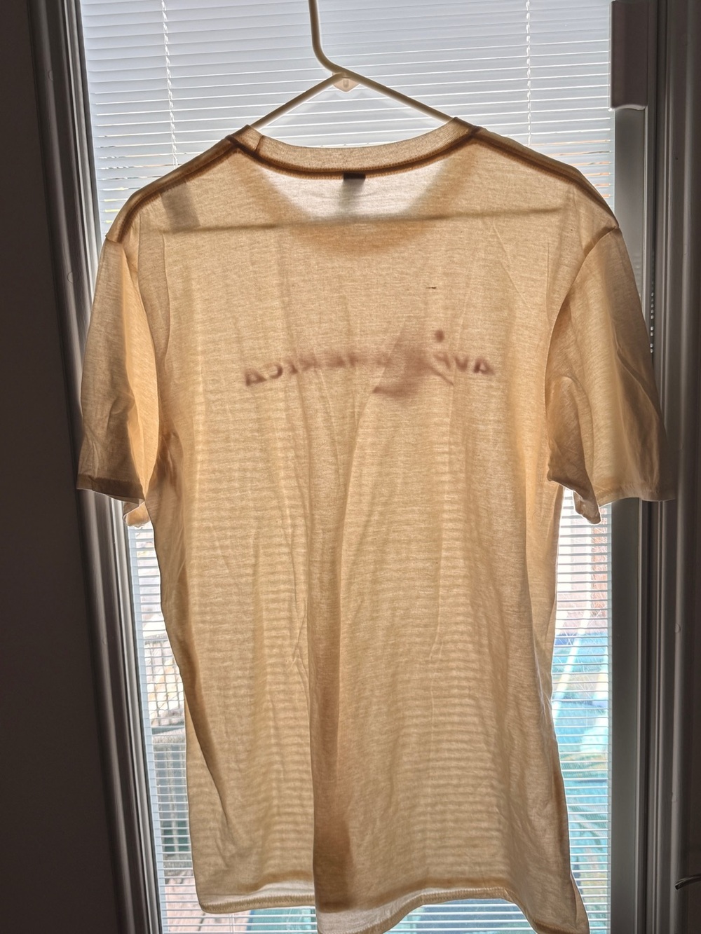 Men's Cream Ringer Tee - Picture 3 of 4